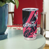Custom Extreme Motocross Pink Tumbler Cup with Bold Tire Track Graphics - Wonder Print Shop