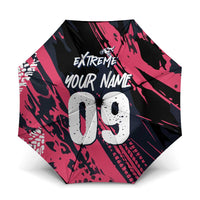 Custom Extreme Motocross Pink Umbrella with Bold Tire Track Graphics - Wonder Print Shop