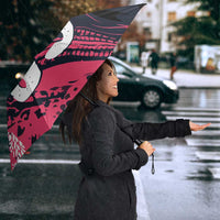 Custom Extreme Motocross Pink Umbrella with Bold Tire Track Graphics - Wonder Print Shop