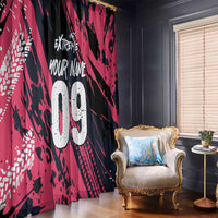 Custom Extreme Motocross Pink Window Curtain with Bold Tire Track Graphics - Wonder Print Shop