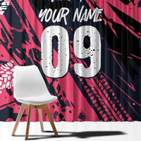 Custom Extreme Motocross Pink Window Curtain with Bold Tire Track Graphics - Wonder Print Shop