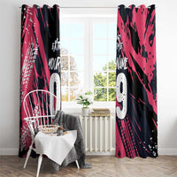 Custom Extreme Motocross Pink Window Curtain with Bold Tire Track Graphics - Wonder Print Shop
