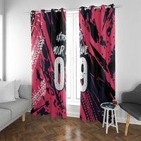 Custom Extreme Motocross Pink Window Curtain with Bold Tire Track Graphics - Wonder Print Shop