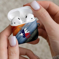 Custom Texas Flag AirPods Case with Ripped Effect and Fish Scale Pattern - Wonder Print Shop