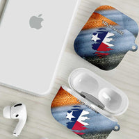 Custom Texas Flag AirPods Case with Ripped Effect and Fish Scale Pattern - Wonder Print Shop