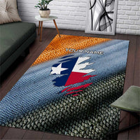 Custom Texas Flag Area Rug with Ripped Effect and Fish Scale Pattern - Wonder Print Shop