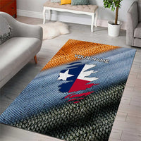 Custom Texas Flag Area Rug with Ripped Effect and Fish Scale Pattern - Wonder Print Shop