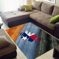 Custom Texas Flag Area Rug with Ripped Effect and Fish Scale Pattern - Wonder Print Shop