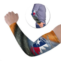 Custom Texas Flag Arm Sleeves with Ripped Effect and Fish Scale Pattern - Wonder Print Shop