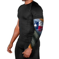 Custom Texas Flag Arm Sleeves with Ripped Effect and Fish Scale Pattern - Wonder Print Shop