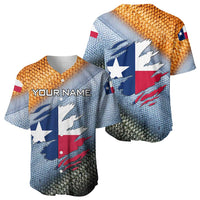 Custom Texas Flag Baseball Jersey with Ripped Effect and Fish Scale Pattern - Wonder Print Shop