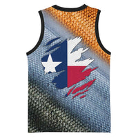 Custom Texas Flag Basketball Jersey with Ripped Effect and Fish Scale Pattern - Wonder Print Shop
