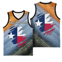 Custom Texas Flag Basketball Jersey with Ripped Effect and Fish Scale Pattern - Wonder Print Shop