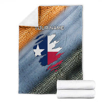 Custom Texas Flag Blanket with Ripped Effect and Fish Scale Pattern - Wonder Print Shop