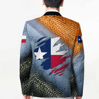 Custom Texas Flag Blazer with Ripped Effect and Fish Scale Pattern - Wonder Print Shop