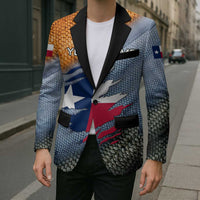 Custom Texas Flag Blazer with Ripped Effect and Fish Scale Pattern - Wonder Print Shop