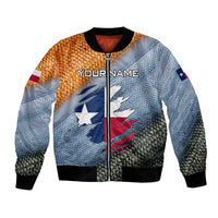 Custom Texas Flag Bomber Jacket with Ripped Effect and Fish Scale Pattern - Wonder Print Shop