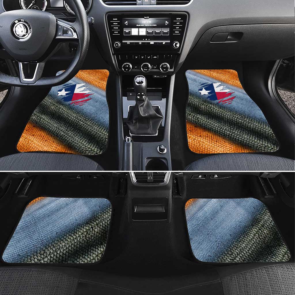 Texas Flag Car Mats with Ripped Effect and Fish Scale Pattern - Wonder Print Shop