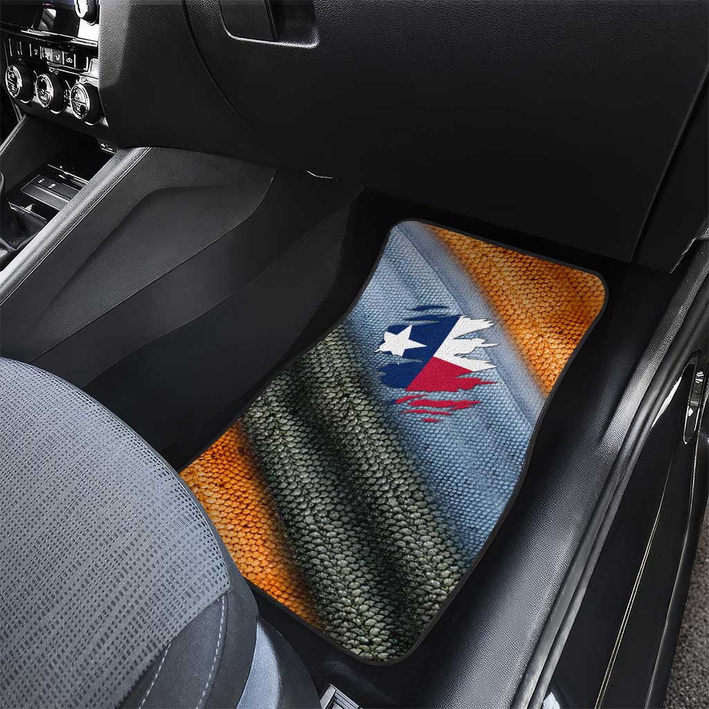 Texas Flag Car Mats with Ripped Effect and Fish Scale Pattern - Wonder Print Shop