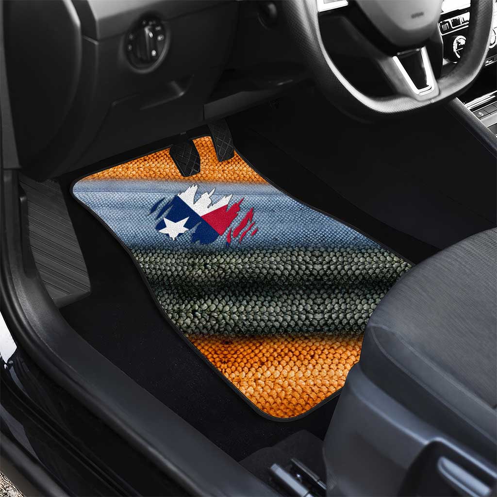 Texas Flag Car Mats with Ripped Effect and Fish Scale Pattern - Wonder Print Shop