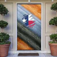Texas Flag Door Cover with Ripped Effect and Fish Scale Pattern - Wonder Print Shop