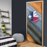 Texas Flag Door Cover with Ripped Effect and Fish Scale Pattern - Wonder Print Shop