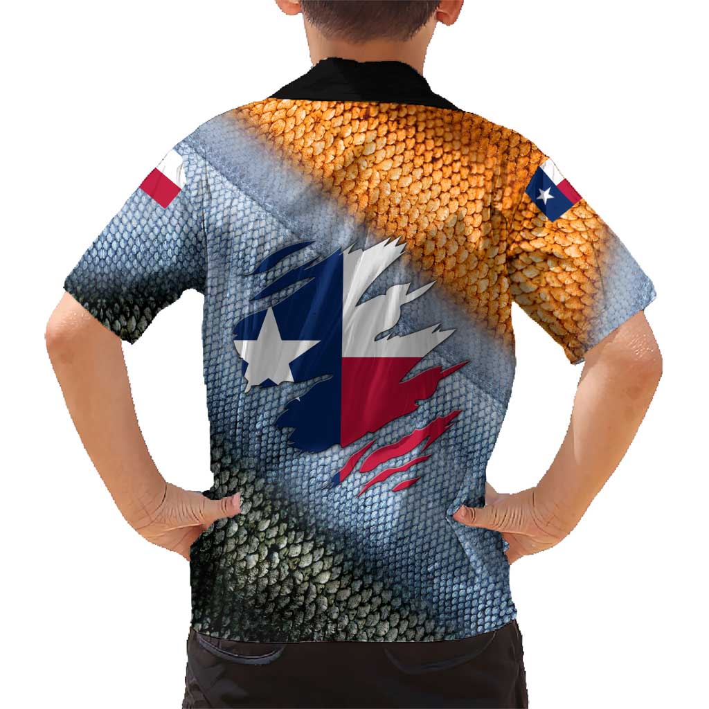 Custom Texas Flag Family Matching Mermaid Dress and Hawaiian Shirt with Ripped Effect and Fish Scale Pattern - Wonder Print Shop