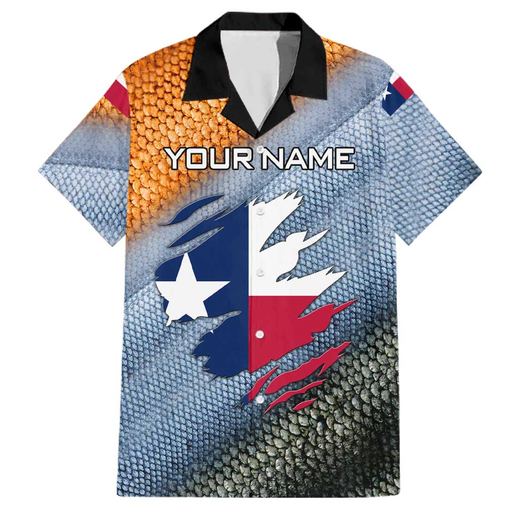 Custom Texas Flag Family Matching Mermaid Dress and Hawaiian Shirt with Ripped Effect and Fish Scale Pattern - Wonder Print Shop