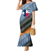 Custom Texas Flag Family Matching Mermaid Dress and Hawaiian Shirt with Ripped Effect and Fish Scale Pattern - Wonder Print Shop