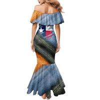 Custom Texas Flag Family Matching Mermaid Dress and Hawaiian Shirt with Ripped Effect and Fish Scale Pattern - Wonder Print Shop