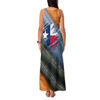 Custom Texas Flag Family Matching Tank Maxi Dress and Hawaiian Shirt with Ripped Effect and Fish Scale Pattern - Wonder Print Shop