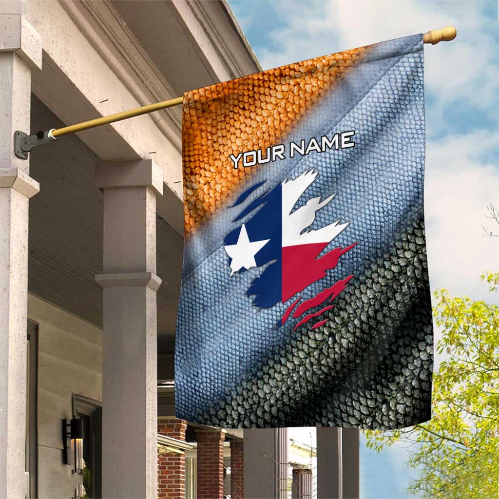 Custom Texas Flag Garden Flag with Ripped Effect and Fish Scale Pattern - Wonder Print Shop