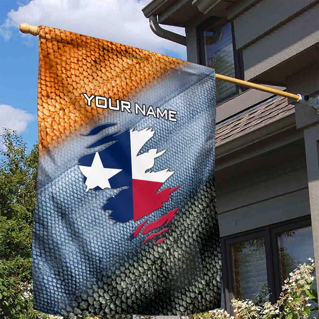 Custom Texas Flag Garden Flag with Ripped Effect and Fish Scale Pattern - Wonder Print Shop