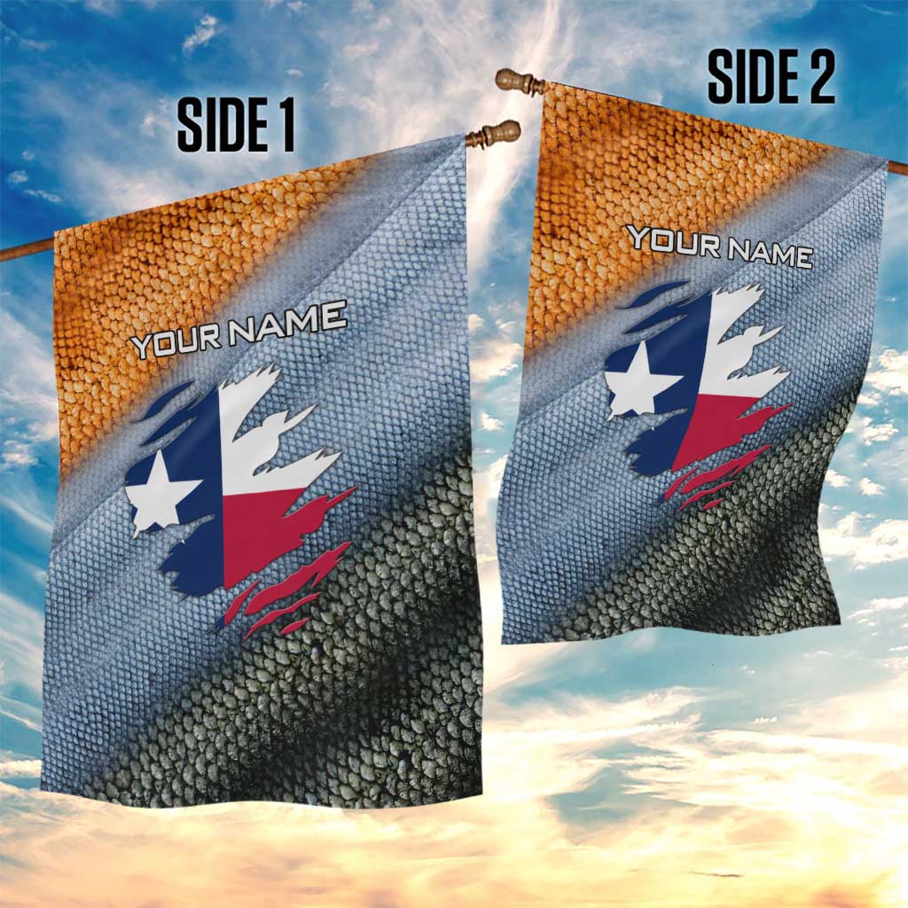 Custom Texas Flag Garden Flag with Ripped Effect and Fish Scale Pattern - Wonder Print Shop