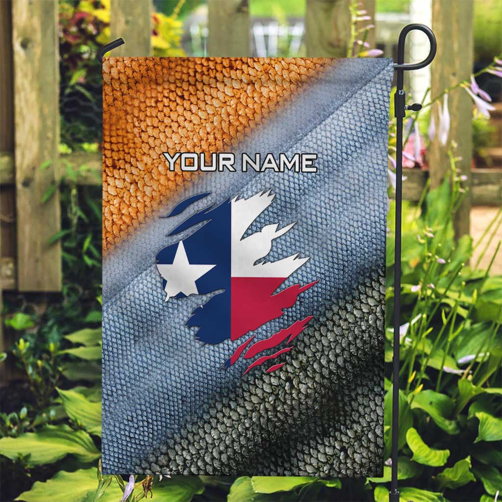 Custom Texas Flag Garden Flag with Ripped Effect and Fish Scale Pattern - Wonder Print Shop