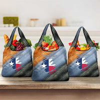 Custom Texas Flag Grocery Bag with Ripped Effect and Fish Scale Pattern - Wonder Print Shop