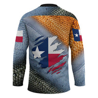 Custom Texas Flag Hockey Jersey with Ripped Effect and Fish Scale Pattern - Wonder Print Shop