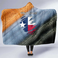 Custom Texas Flag Hooded Blanket with Ripped Effect and Fish Scale Pattern - Wonder Print Shop