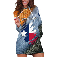 Custom Texas Flag Hoodie Dress with Ripped Effect and Fish Scale Pattern - Wonder Print Shop