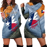 Custom Texas Flag Hoodie Dress with Ripped Effect and Fish Scale Pattern - Wonder Print Shop