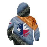 Custom Texas Flag Kid Hoodie with Ripped Effect and Fish Scale Pattern - Wonder Print Shop