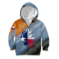 Custom Texas Flag Kid Hoodie with Ripped Effect and Fish Scale Pattern - Wonder Print Shop