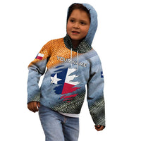 Custom Texas Flag Kid Hoodie with Ripped Effect and Fish Scale Pattern - Wonder Print Shop