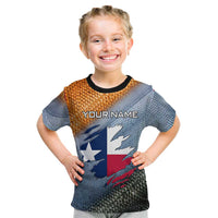 Custom Texas Flag Kid T Shirt with Ripped Effect and Fish Scale Pattern - Wonder Print Shop