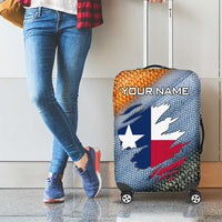 Custom Texas Flag Luggage Cover with Ripped Effect and Fish Scale Pattern - Wonder Print Shop