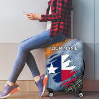 Custom Texas Flag Luggage Cover with Ripped Effect and Fish Scale Pattern - Wonder Print Shop