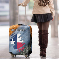 Custom Texas Flag Luggage Cover with Ripped Effect and Fish Scale Pattern - Wonder Print Shop
