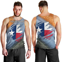 Custom Texas Flag Men Tank Top with Ripped Effect and Fish Scale Pattern - Wonder Print Shop