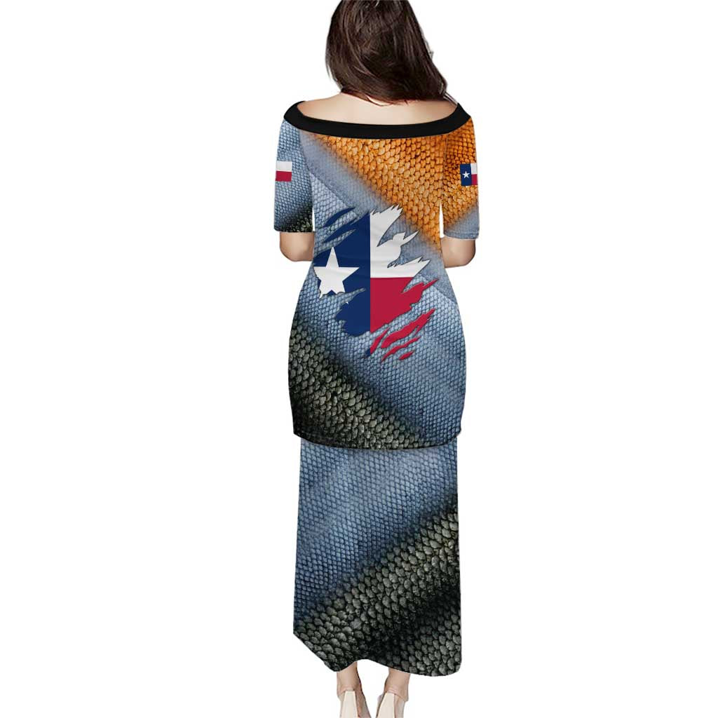Custom Texas Flag Puletasi with Ripped Effect and Fish Scale Pattern - Wonder Print Shop
