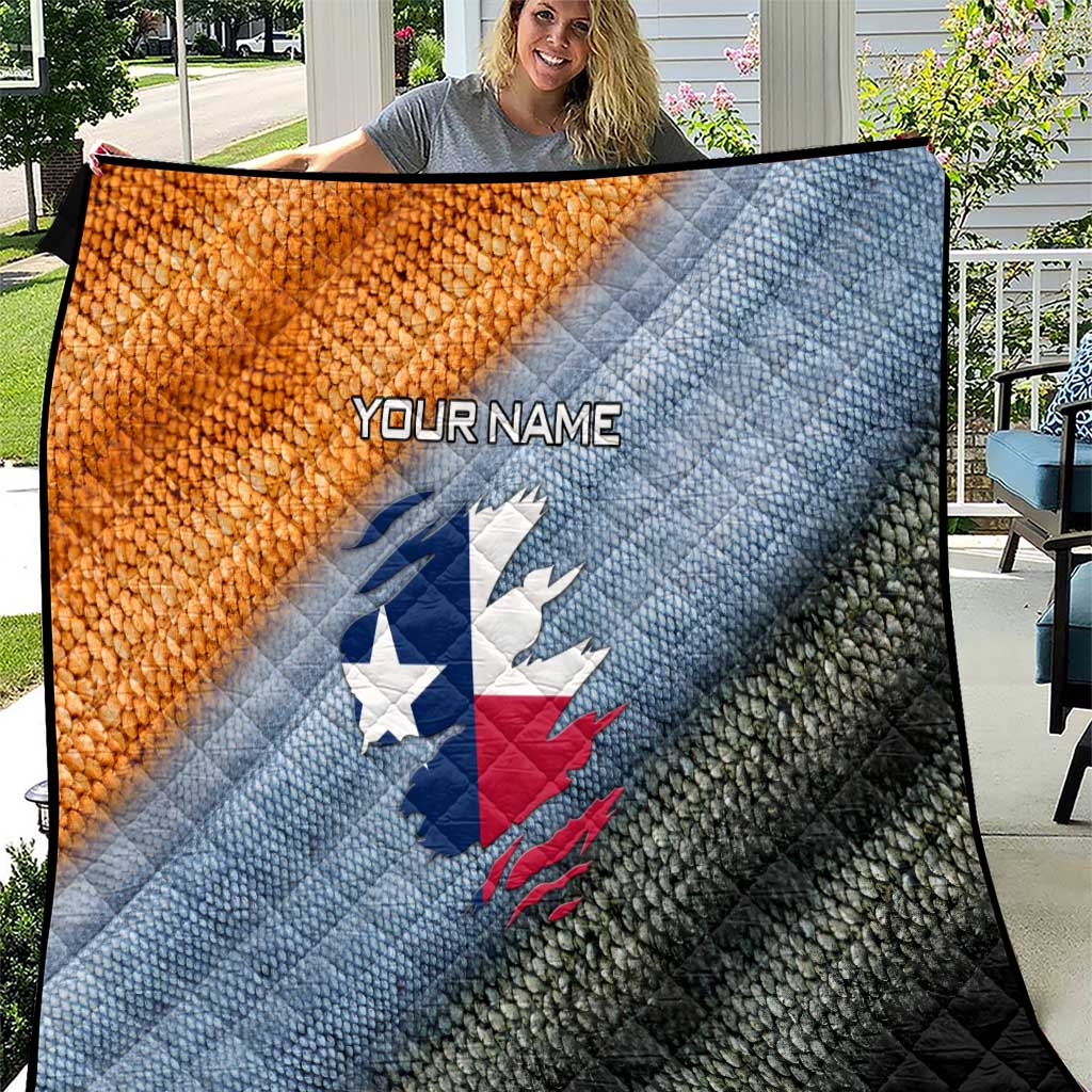 Custom Texas Flag Quilt with Ripped Effect and Fish Scale Pattern - Wonder Print Shop